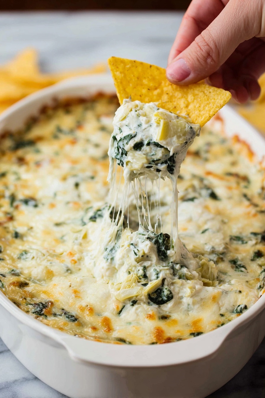 Spinach Artichoke Dip - Serving Suggestion