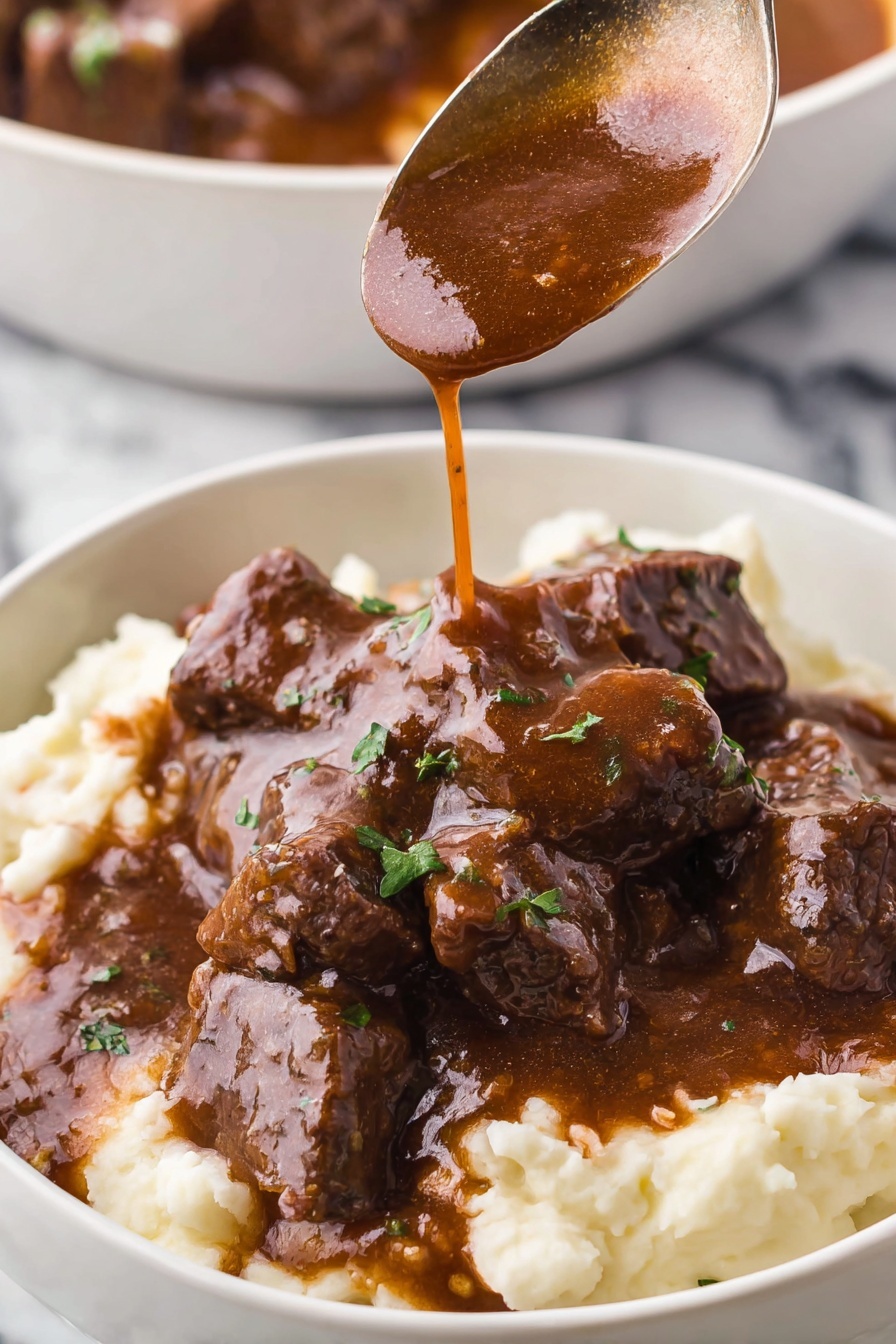 slow cooker beef tips - Serving Suggestion
